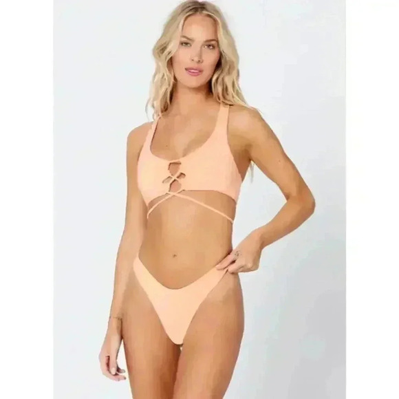 L*Space Dax Bikini Top in Pastel Orange NEW NWT! - Picture 3 of 6